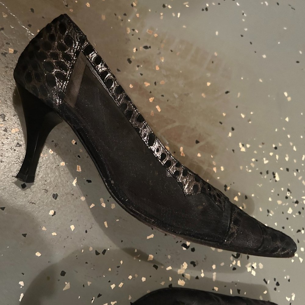 Azuree Black and Silver Pump Shoe